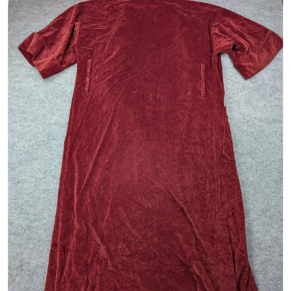Vintage Christian Dior Robe One Size Red Velour Quiet Luxury Bath Old Money